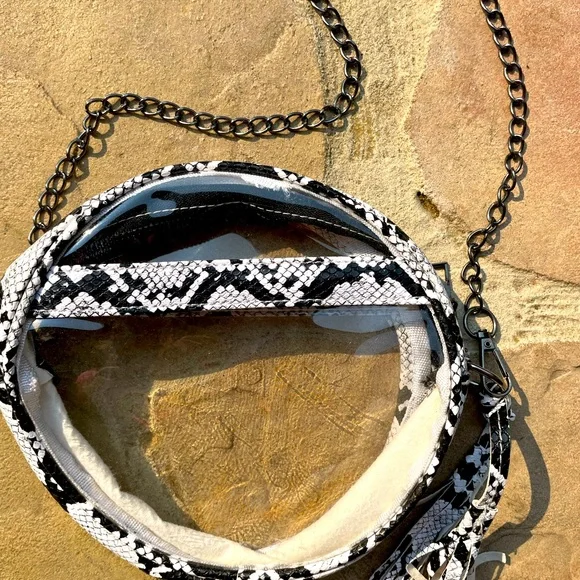 Clear, snakeskin design, crossbody, Purse - Picture 3 of 3